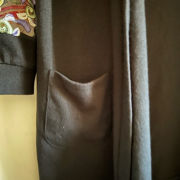 MILAN KISS Black and Pink Floral Open Cardigan Woman XL - Picture 5 of 14